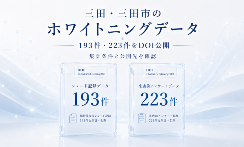 三田・三田市のホワイトニング施術前後記録193件と来店前アンケート223件のDOI公開