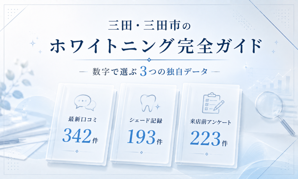 三田・三田市のホワイトニングを口コミ342件、シェード記録193件、来店前アンケート223件で比較する完全ガイド